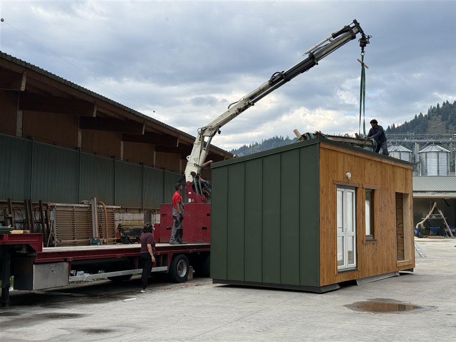 Transport și montaj tiny house cu macară specială